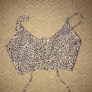 Cheetah print swimsuit top